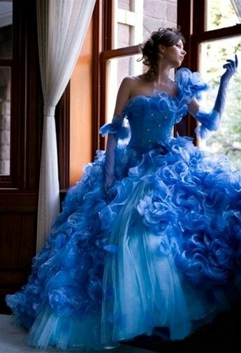 唯美 蓝色系列婚纱裙