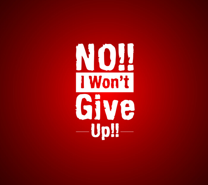 no! i won"t give up!