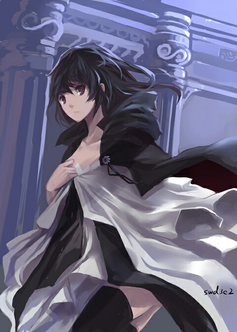 『domotolain』 p站 黑发 二次元 插画 少女 头像 手绘 壁纸 原创