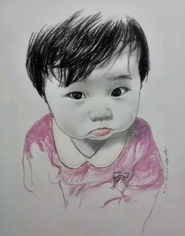 绝美儿童素描头像