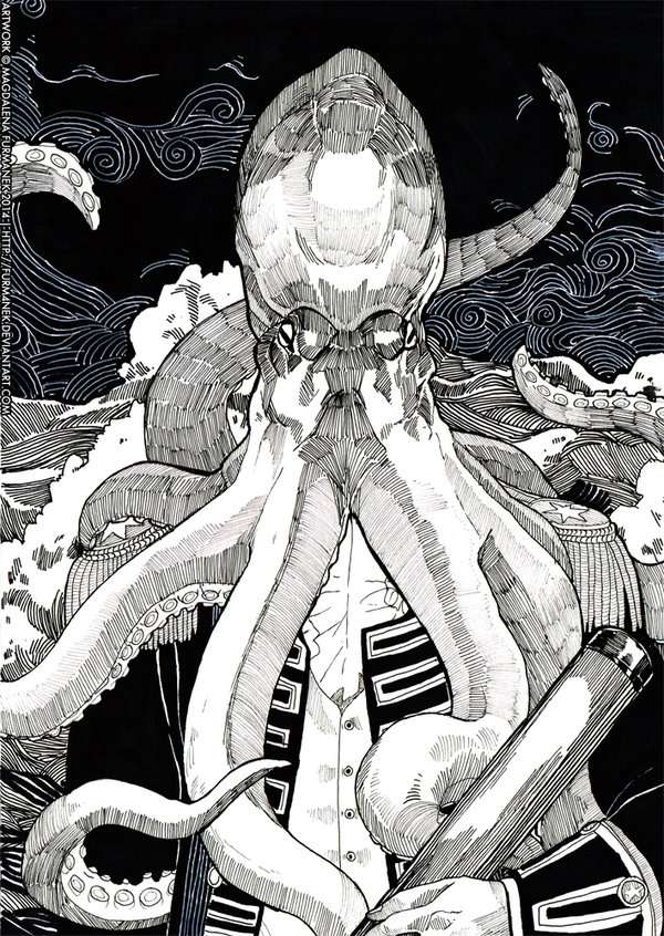波兰艺术家furm4nek带来了一组非常有趣的动物肖像黑白插画作品,拟人