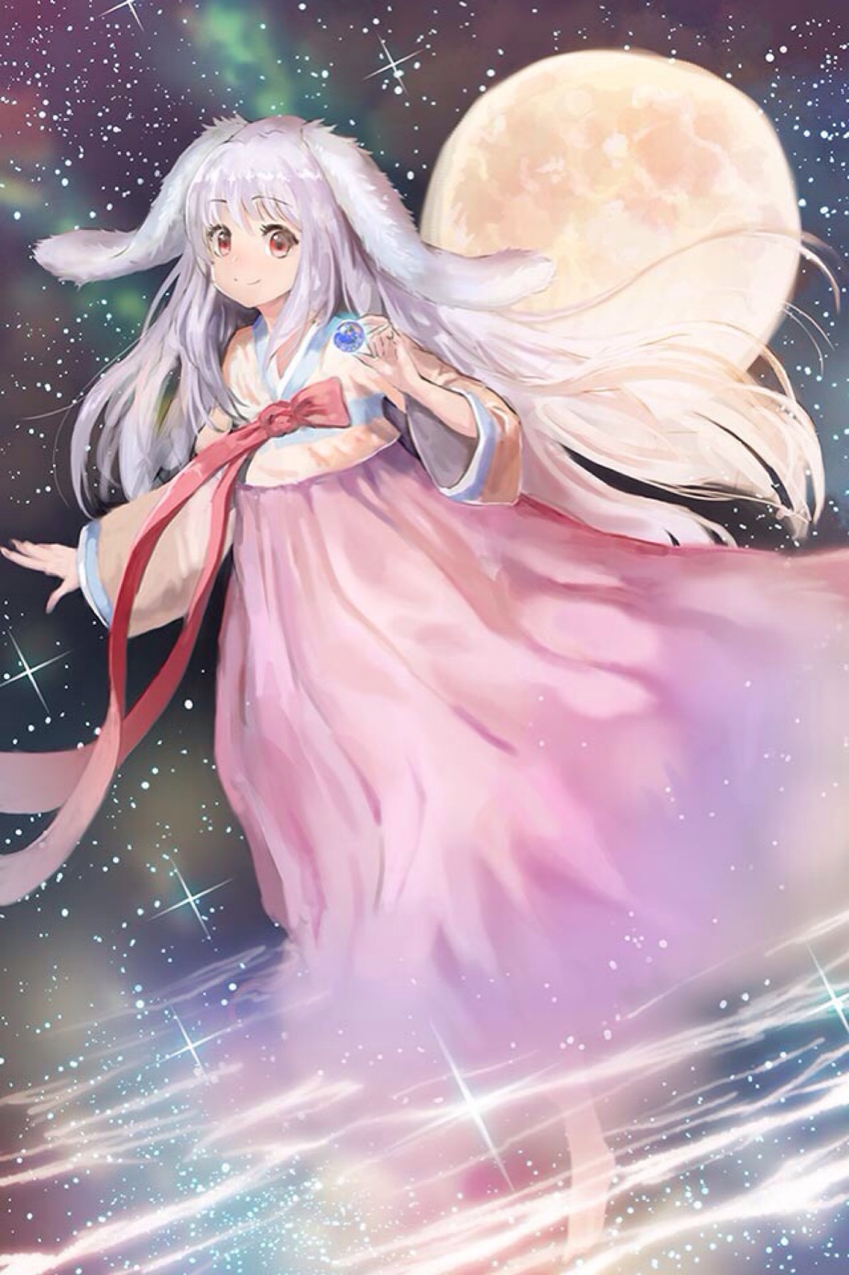 银发 星空 兽耳 萝莉 头像 壁纸