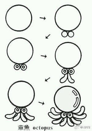 圆形和方形组成的简笔画动物们,分分钟学会[酷#技能