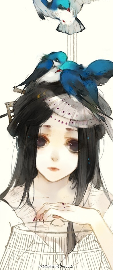 古风唯美插画 中国风 壁纸 古风美人 二次元