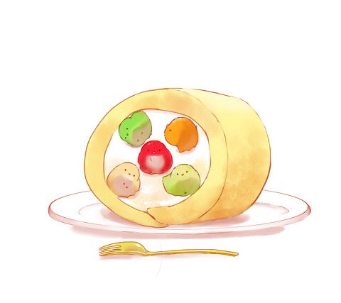 萌图 卡通 甜品 吃货 手帐 手帐素材 贴纸 插图 套图 小鸡崽