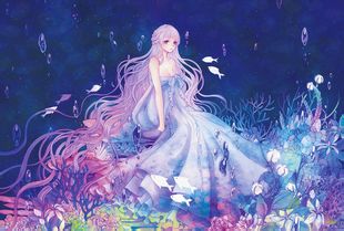 蓝色系,动漫图片,插画,萌萌哒,小萝莉,梦幻