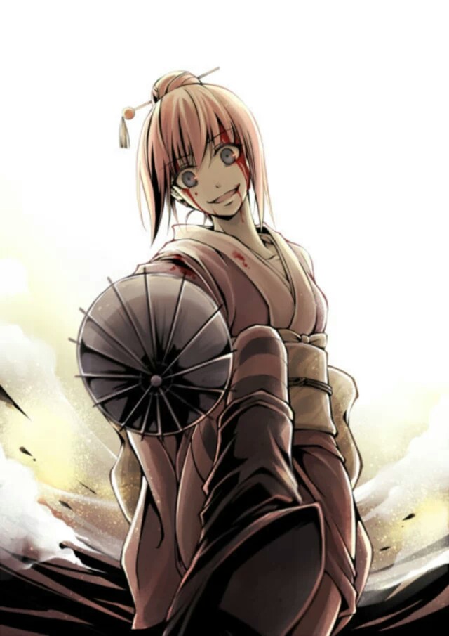 二次元 插画 少女 头像 手绘 壁纸 银魂 黑化神乐
