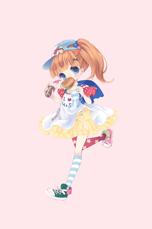 萌妹子 大眼睛 插画 二次元 软 人设 美少女