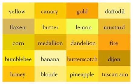 颜色,各种黄