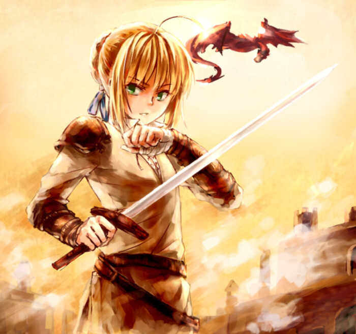 吾王saber 阿尔托利亚 潘德拉贡 亚瑟王 骑士王 呆毛 fate stay night