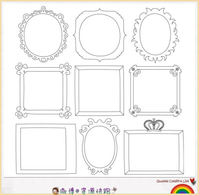 素材】#资源分享# #手帐# #简笔画# 日记插画&amp;相册diy边框