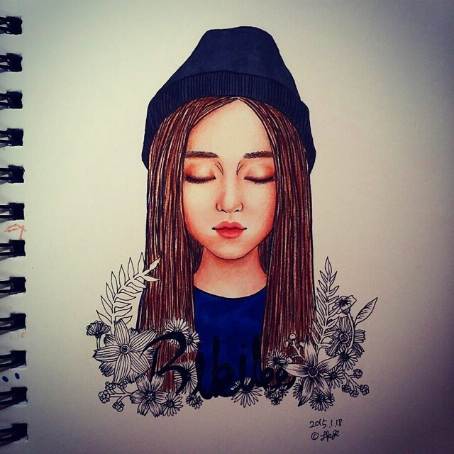 壁纸背景 简洁小清新 原创绘画 插图插画 女生头像 简洁线条 铅笔彩铅