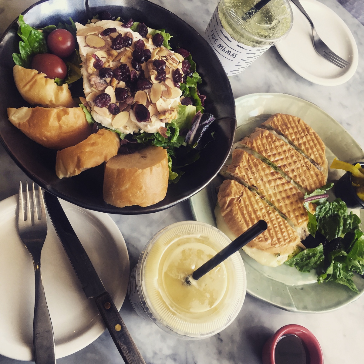 ricotta cheese salad   mushroom panini.