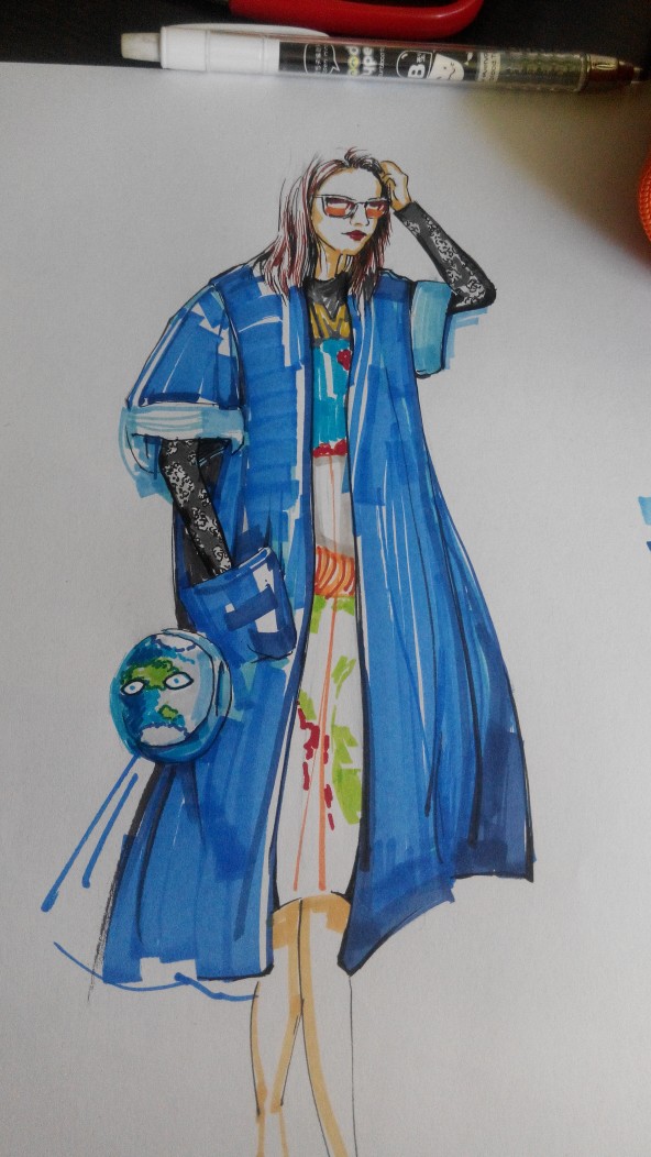 马克笔时装画,绘画,纯手绘