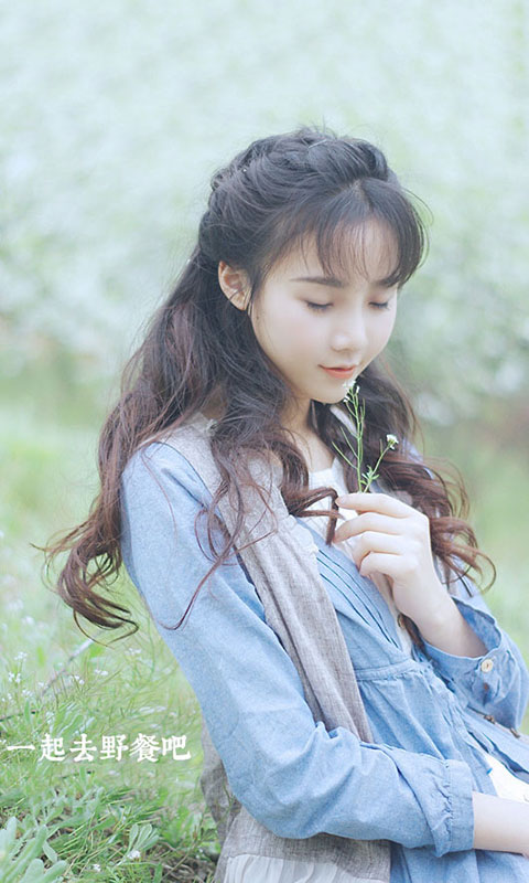 卷发女生小清新壁纸头像风景文字