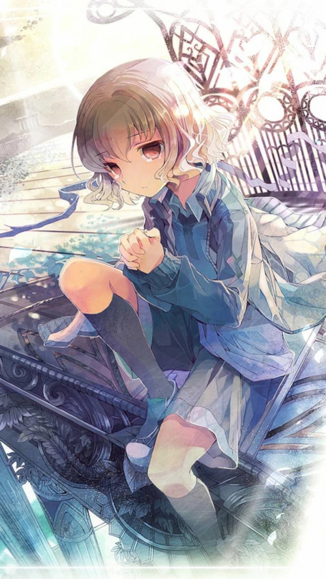 二次元少女·清新·插画·手绘·手机壁纸·动漫·出处未知致歉侵删