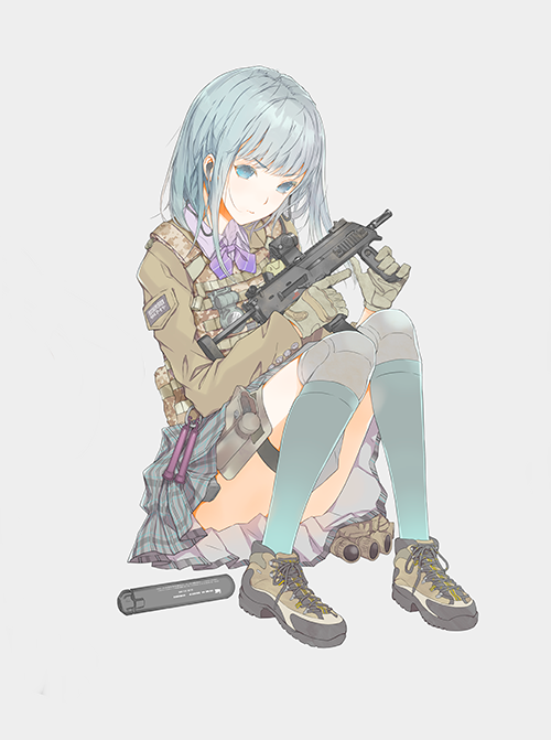 拿着枪的女孩子最帅了