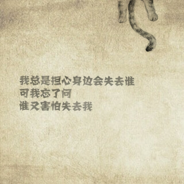 我总是担心身边会失去谁,可我却忘了问,又有谁会害怕失去了我?