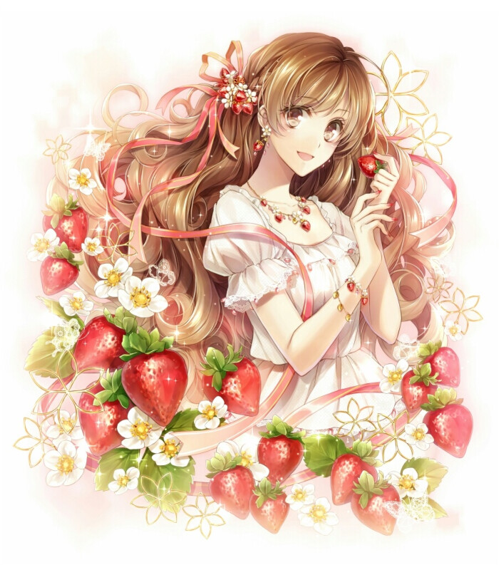 二次元动漫插画【p站】草莓#女孩