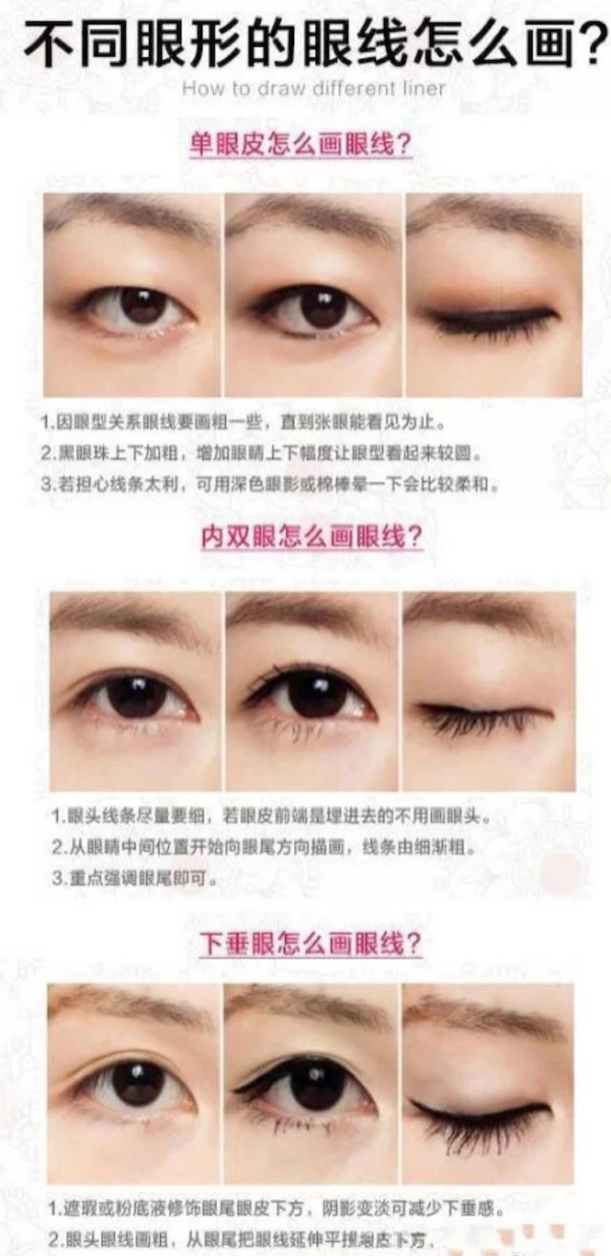 不同眼型眼线画法