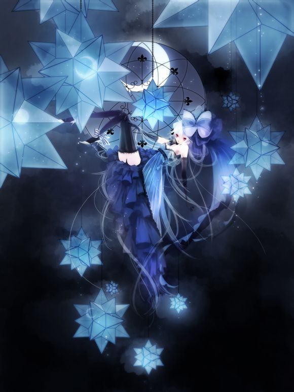二次元插画 冷色系
