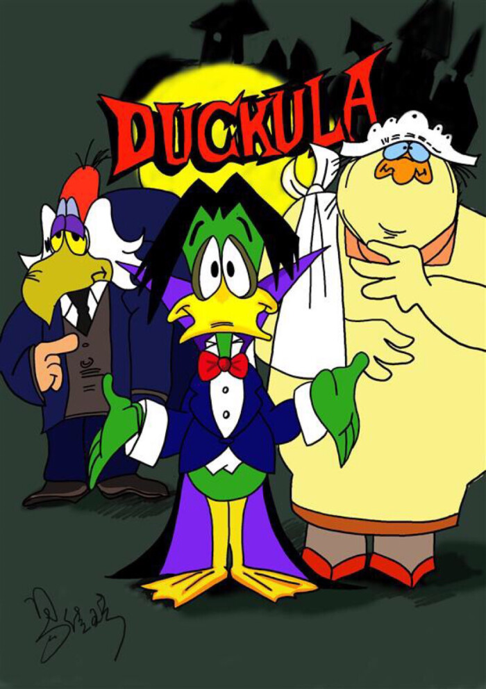 忘不了儿时的动画#《怪鸭历险记》duckula!又可怕又好笑啊