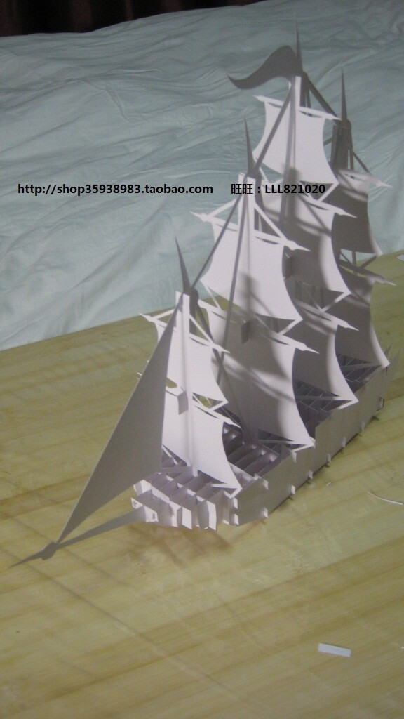 帆船 立体纸雕 立体构成 立体贺卡 立体纸艺 3d纸模型 纸立体造型