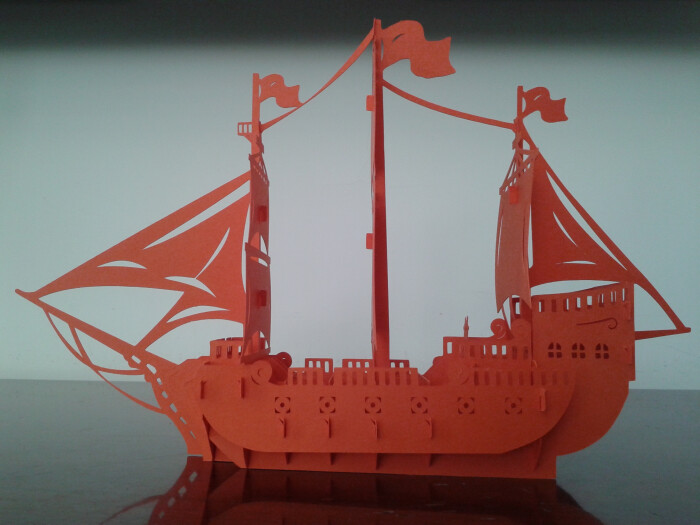 帆船 立体纸雕 立体构成 立体贺卡 立体纸艺 3d纸模型 纸立体造型