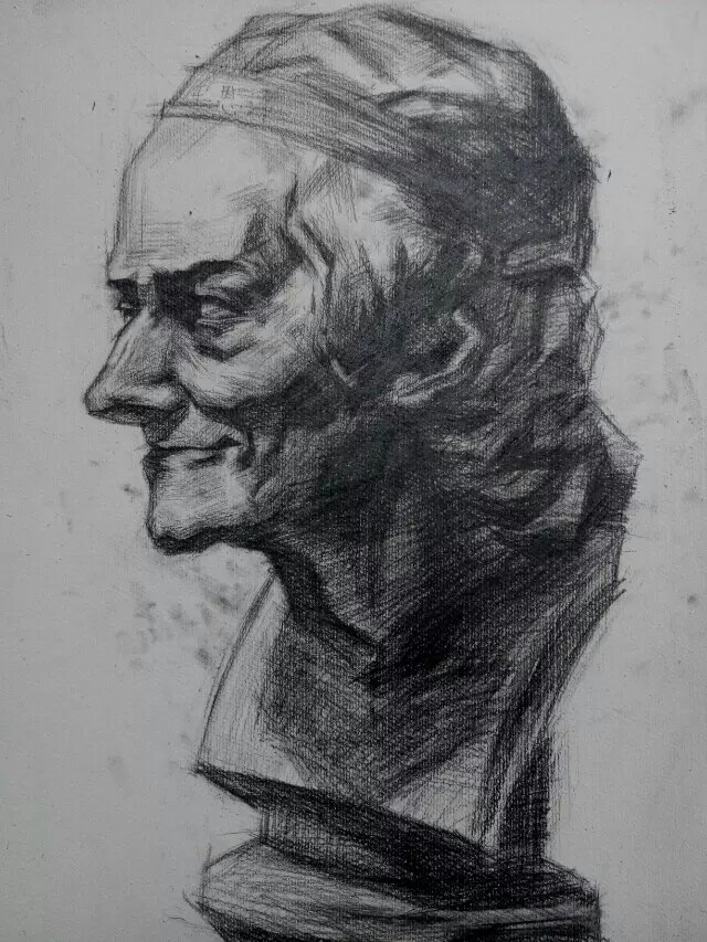 画的第一张人头 我男神伏尔泰