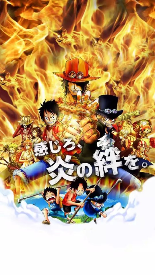 动漫 海贼王 onepiece 海贼壁纸 草帽海贼团 三兄弟 火焰的羁绊