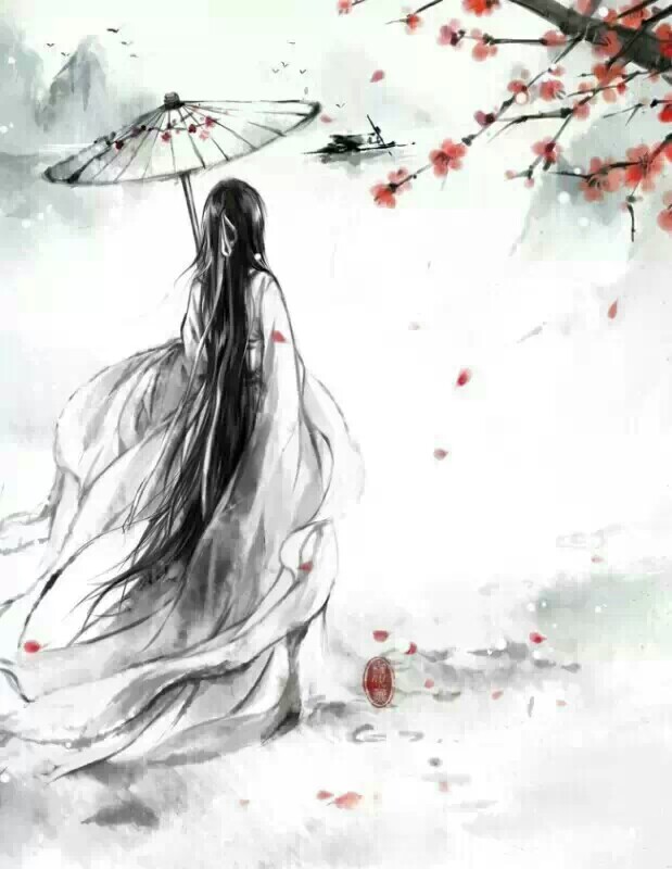古风男子,水墨画,雪代薰