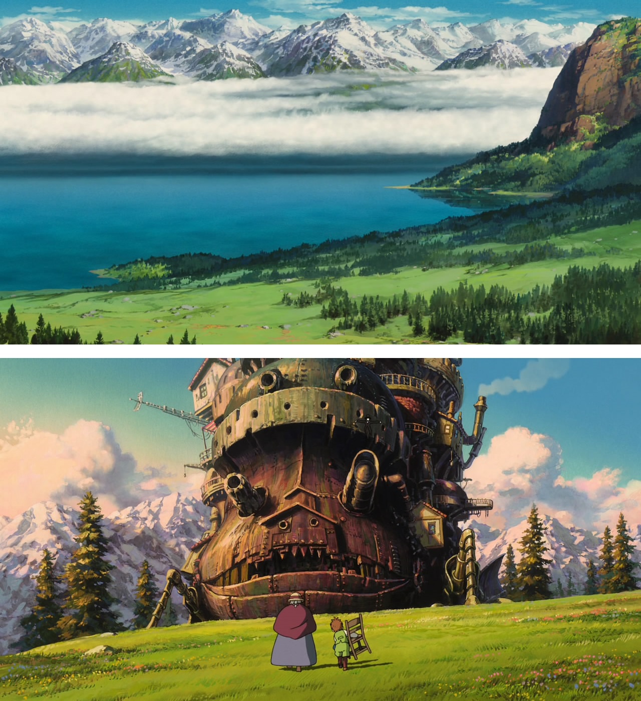 《哈尔的移动城堡》,山上的绝美风景,画的真实醉人