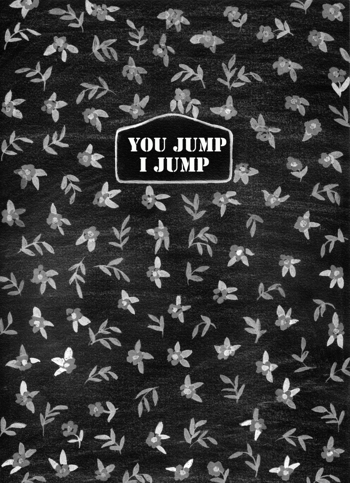 you jump i jump 手绘超高清黑白手机壁纸小碎花