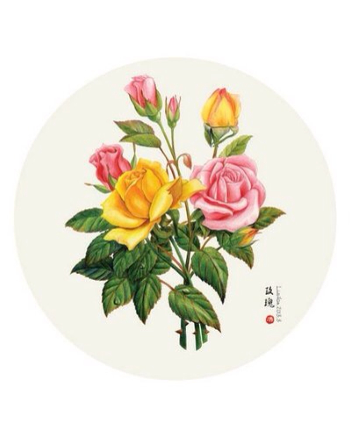 彩铅画 花卉 插画 壁纸