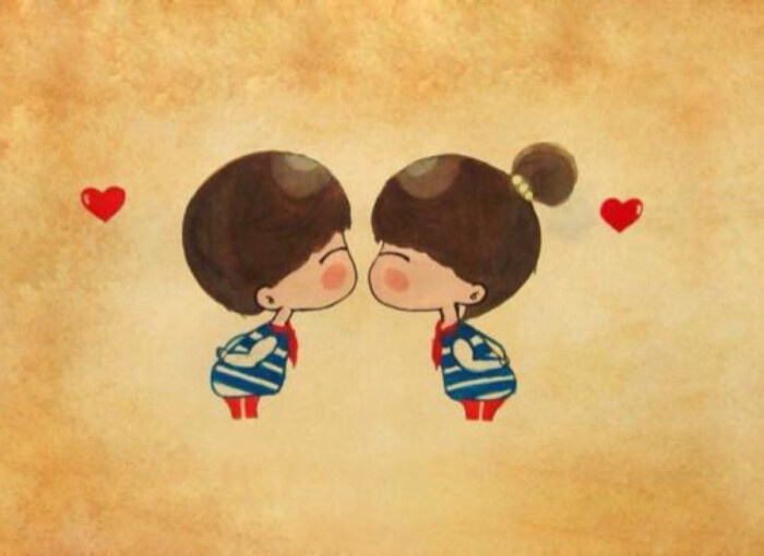 韩国情侣暖心插画 可爱有时候也是一种气质 唯美 壁纸 插画 么么哒