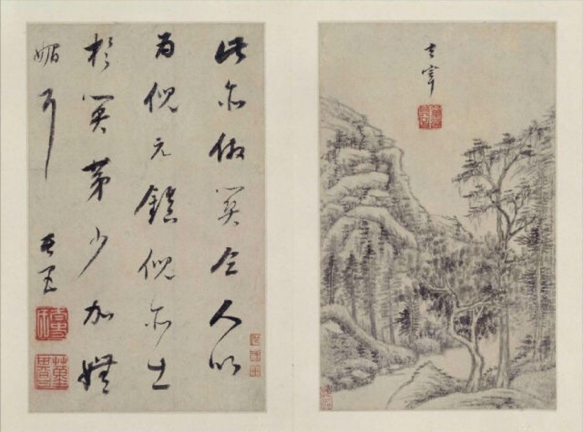 董其昌-是明代著名的书画大家,董其昌《山水画册》为其中年山水精品