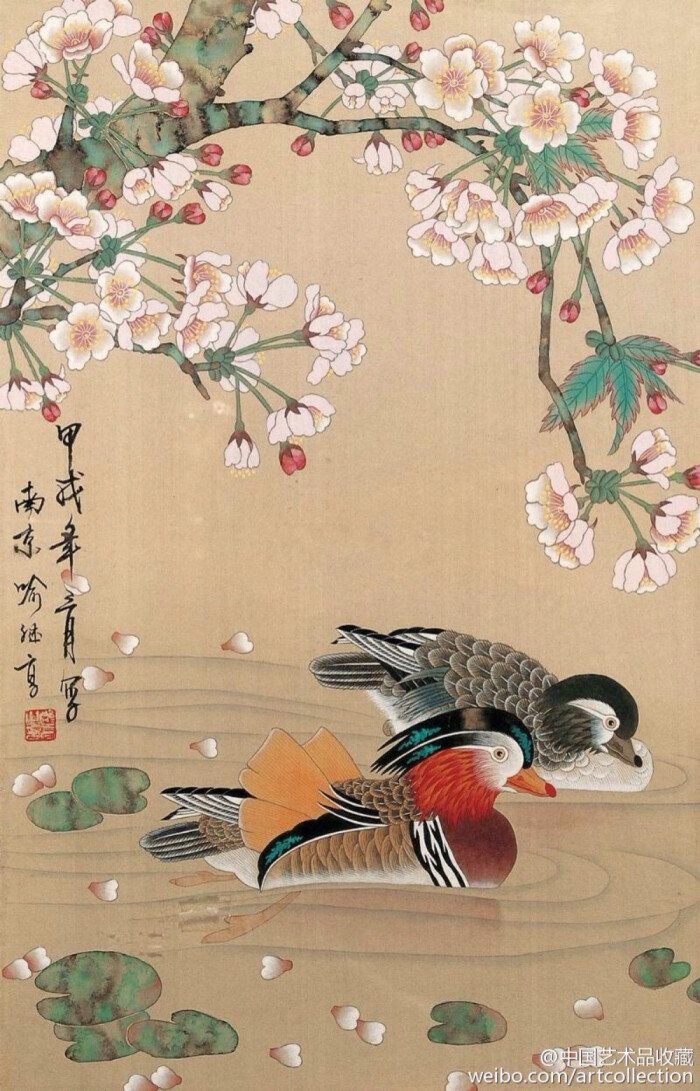 花鸟画近师陈之佛,远祖五代两宋,更直接以造化为师,而又融入民间审美