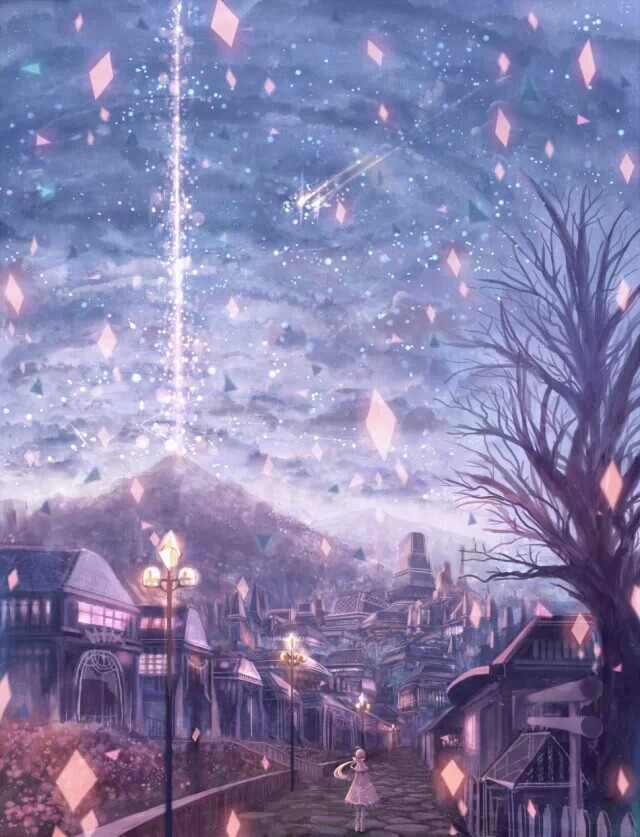 动漫 二次元 唯美 壁纸 背景插画 紫云