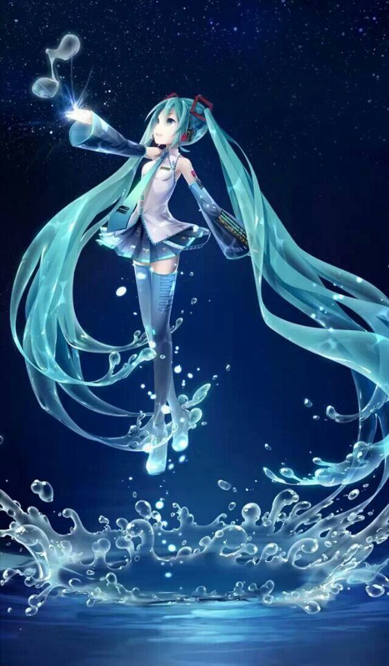 当动漫人物在水中时 初音未来miku