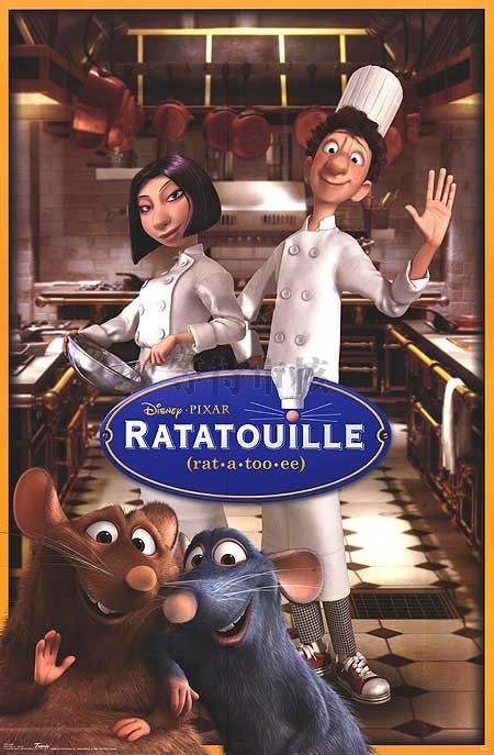 《美食总动员》是2007年一部由皮克斯动画制作室制作,华特迪士尼影片