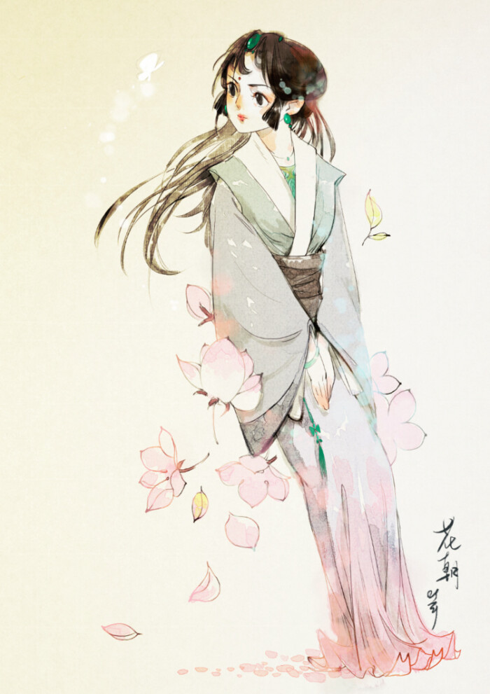手绘,古风,水墨,人物,插画,封面,场景