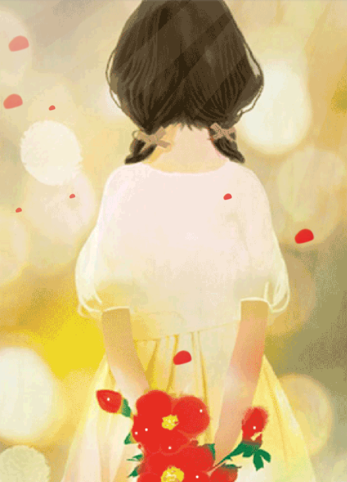 飘落的背影‖暖色系#女孩#二次元#唯美#壁纸