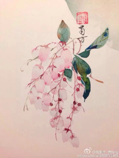 作者@南方 中国风插画 古风 古韵 水彩 花卉 花间 插画 转自网络侵删