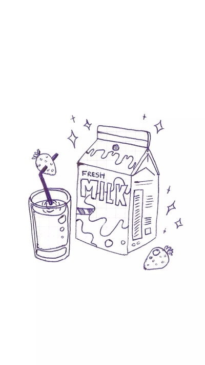 牛奶牛奶 简单笔画 卡通壁纸 头像 ing