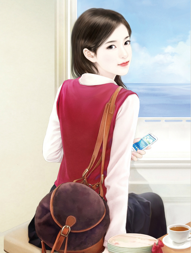 手绘 现代女子
