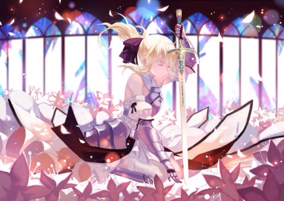 亚瑟王saber超清壁纸,saber稀有高清壁纸 id=50936345 fate saber 亚瑟王 百合花