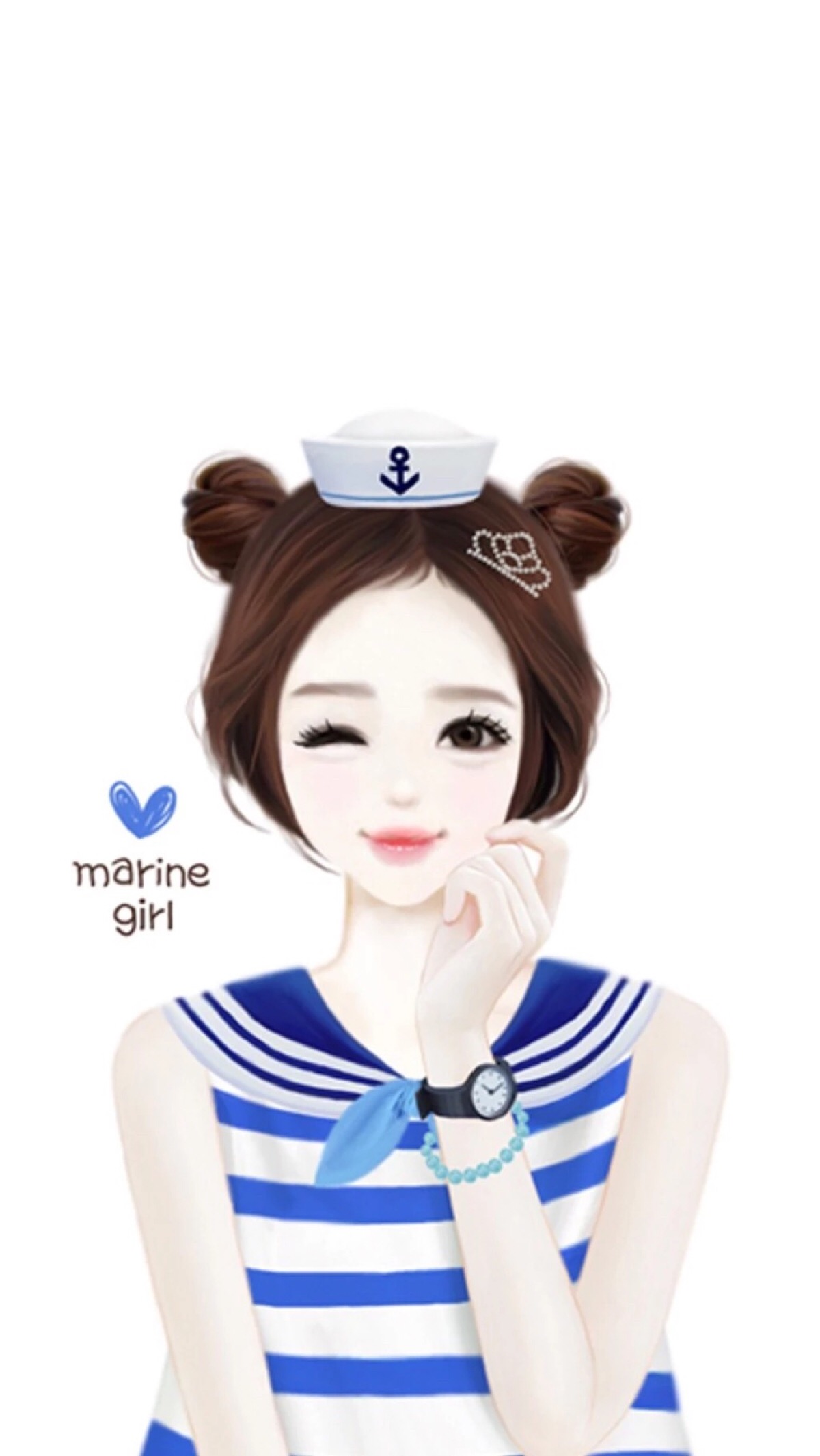 手绘现代美女