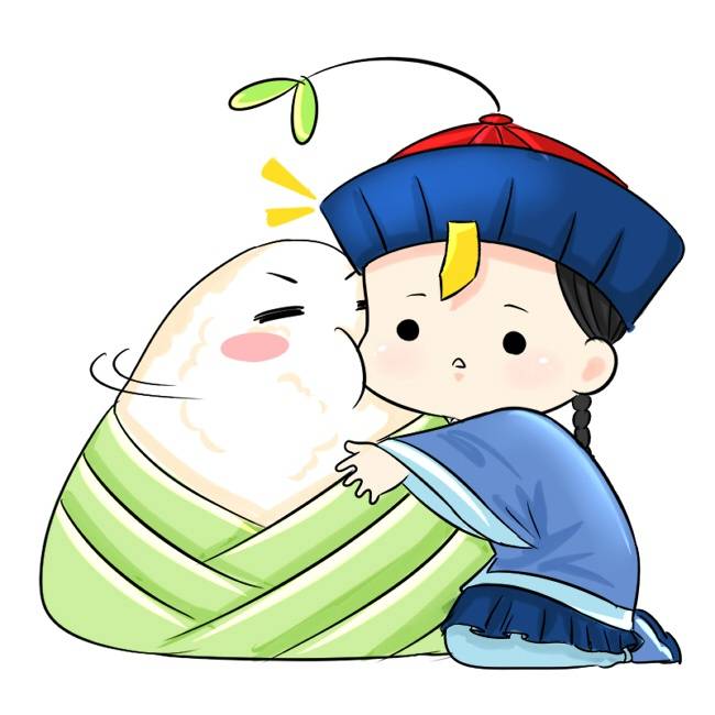 【侵删】#诶?捡到一个小僵尸#插画#手绘#萌物#头像#粽子节快乐!