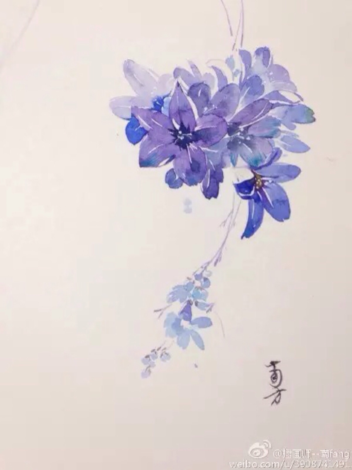 作者@南方 中国风插画 古风 古韵 水彩 植物 花间 转自网络侵删致歉