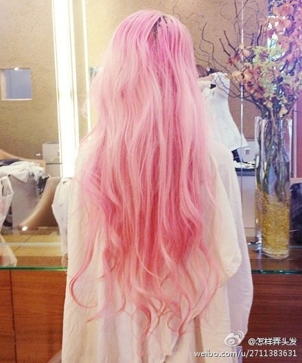 等长大了就去染粉色的头发